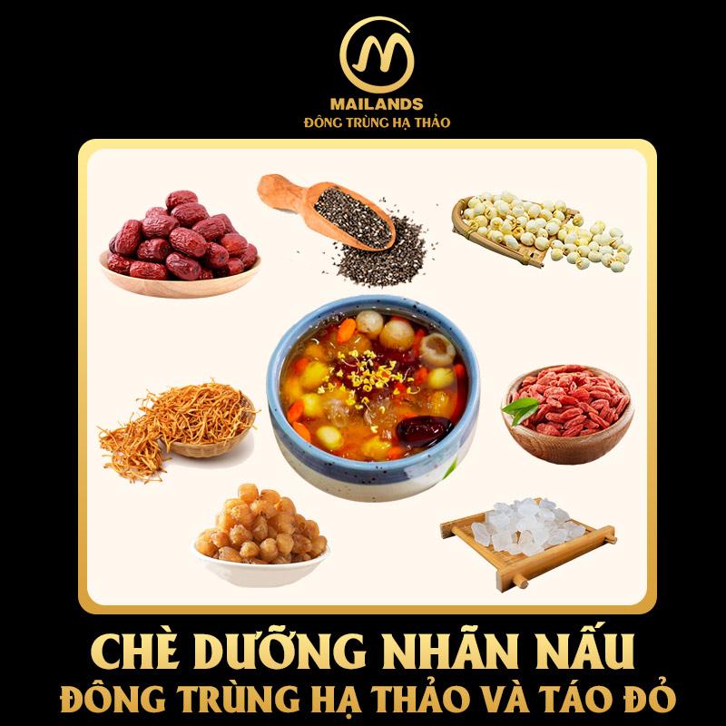 Món chè dưỡng nhan nấu với đông trùng hạ thảo