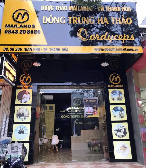 Cửa hàng Đông trùng hạ thảo Thanh Hóa của Mailands tại 206 Trần Phú - TP Thanh Hóa.