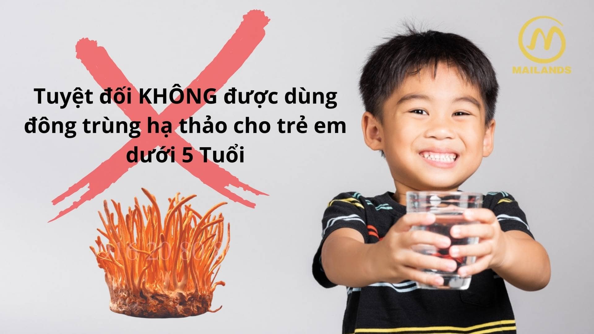 Không nên dùng đông trùng hạ thảo cho trẻ nhỏ dưới 5 tuổi