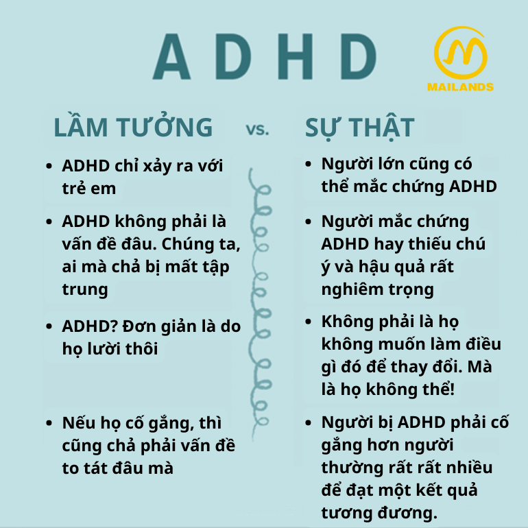 Nhận diện các hiểu lầm và thực tế về hội chứng ADHD tăng động giảm chú ý