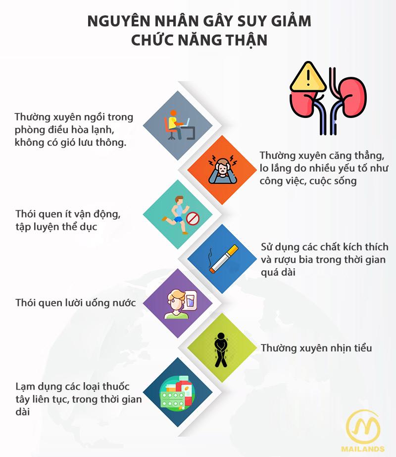 Nguyên nhân gây suy giảm chức năng thận