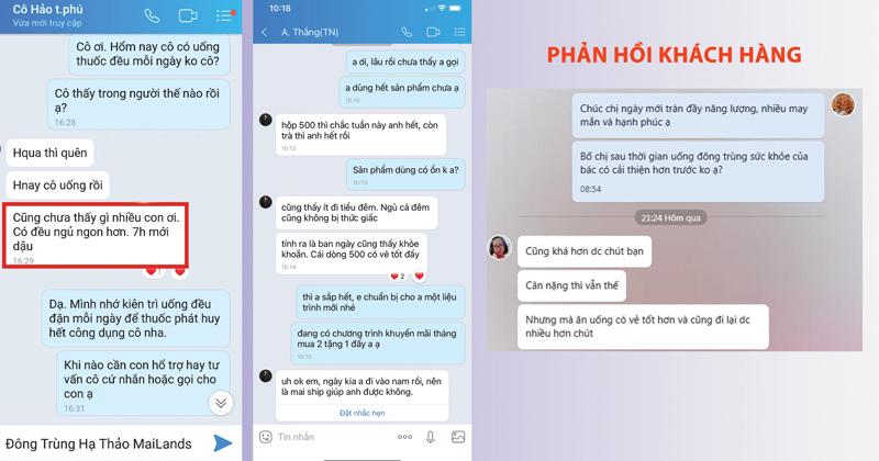 Phản hồi khách hàng sau khi sử dụng sản phẩm