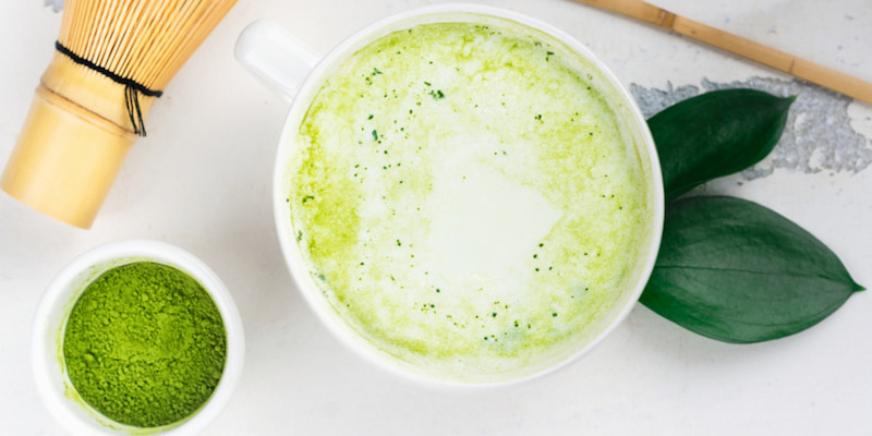 Sinh tố Matcha Cream với bột đông trùng hạ thảo